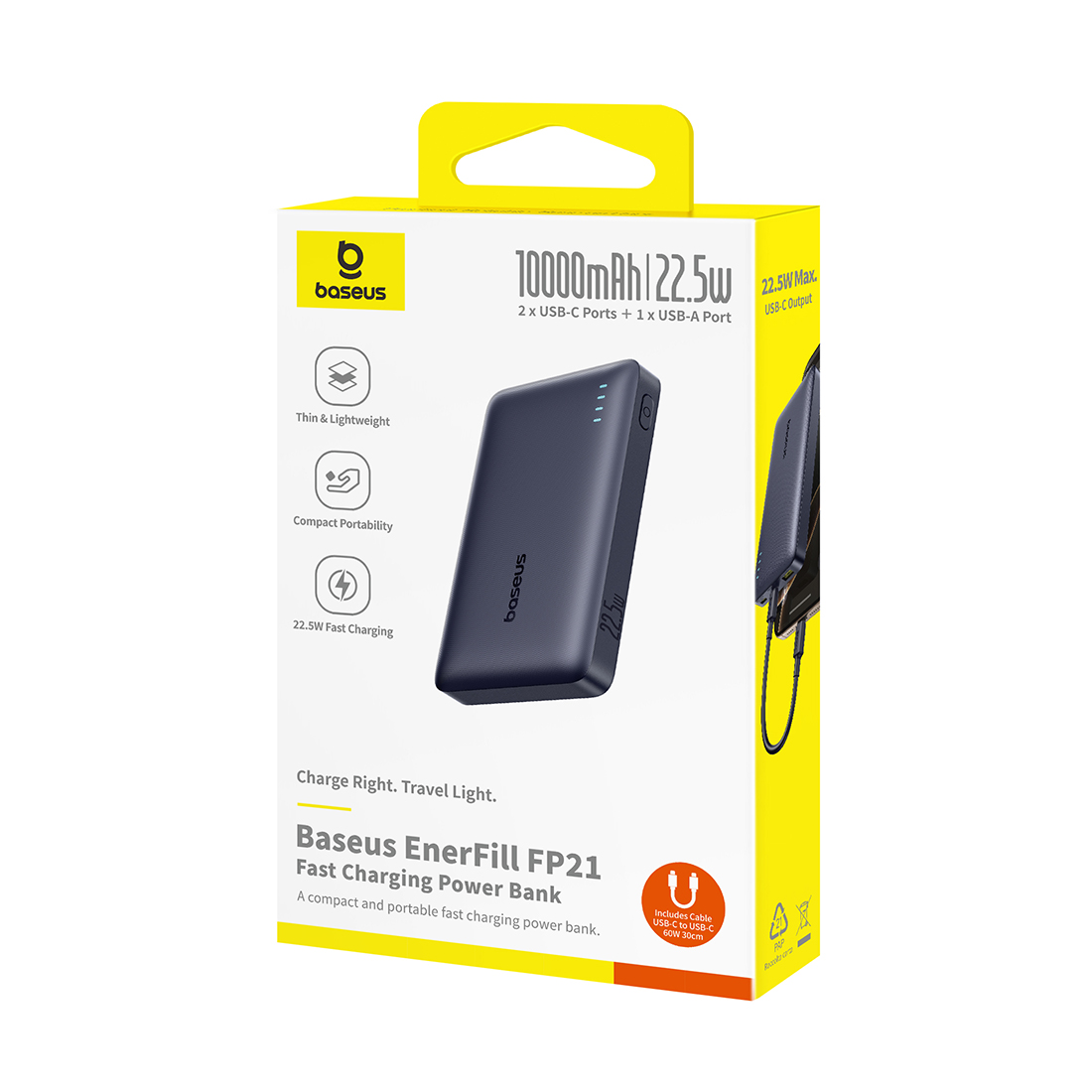 Внешний аккумулятор Baseus EnerFill FP21 10000mAh 22.5W Black (P1008210D123-00) – купить недорого с доставкой по Алматы и Казахстану