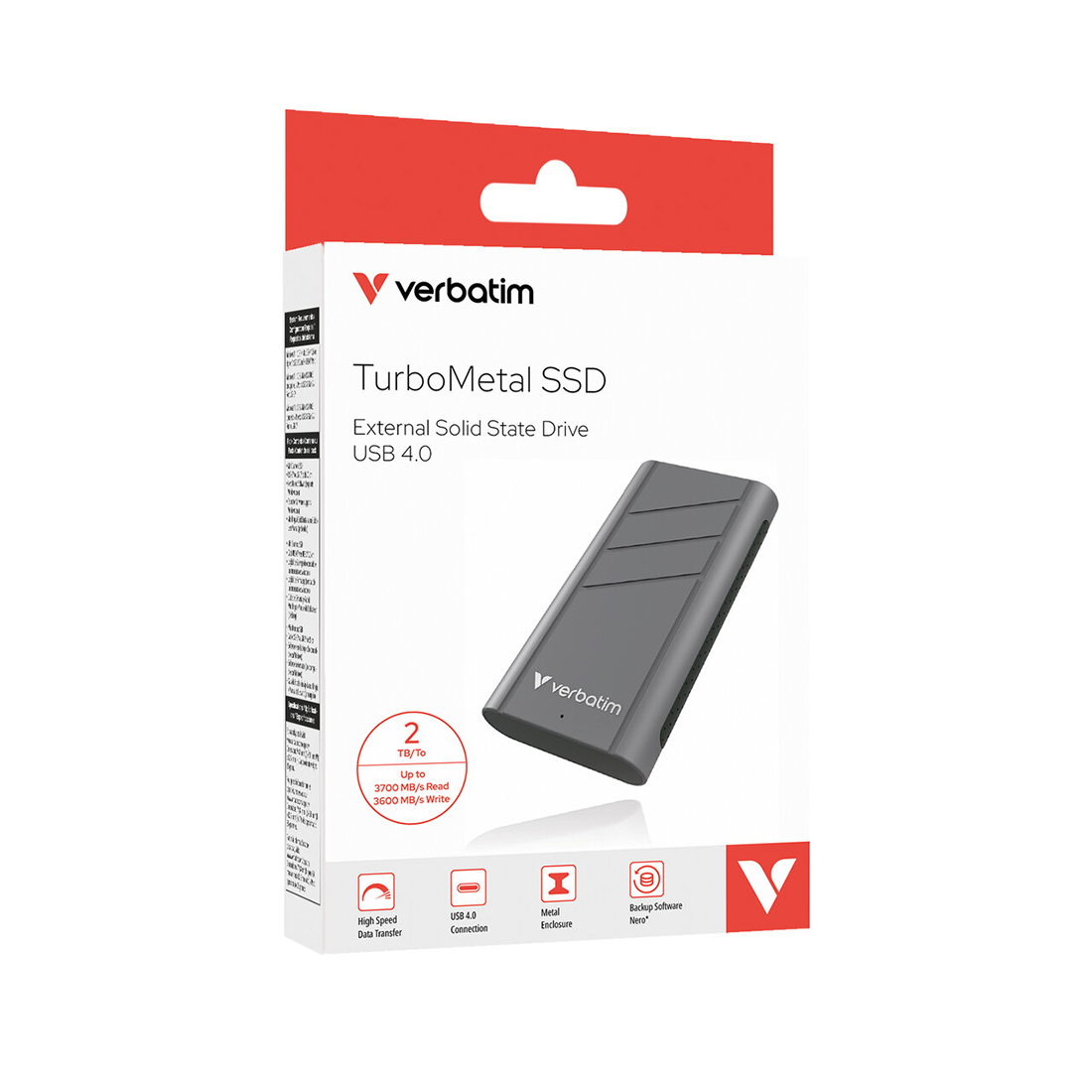 Внешний SSD Verbatim TurboMetal 2TB USB4 Type-C (32022)
