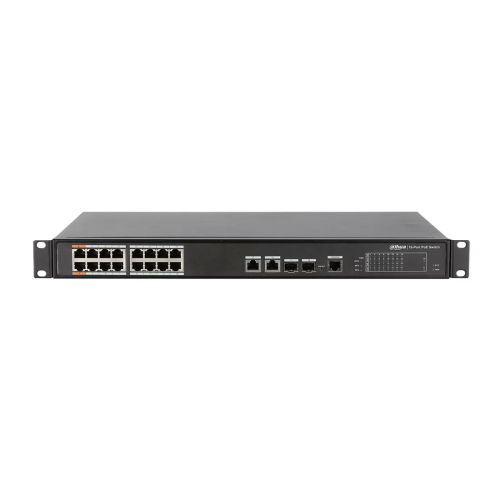 Коммутатор Dahua DH-PFS4218-16ET-240, 16 портов 100 Мбит/с, 2×SFP, PoE, управляемый L2 — купить в Казахстане | neom.kz