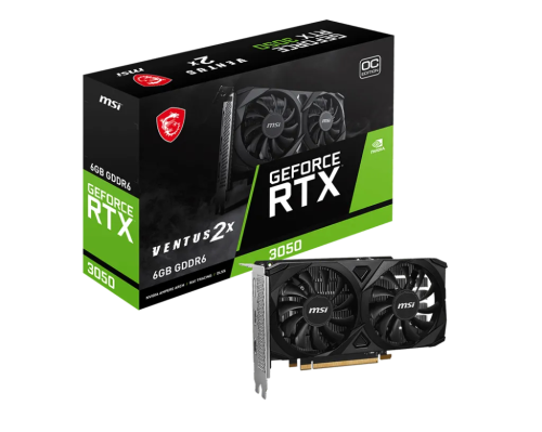 Видеокарта MSI GeForce RTX 3050 VENTUS 2X E 6G OC, 6G GDDR6 96-bit Gen4x16  2xHDMI DP