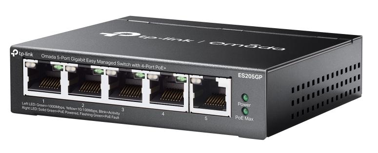 Коммутатор TP-Link ES205GP, 1 Гбит/с, PoE+, управляемый L2