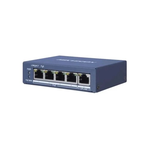 Коммутатор Hikvision DS-3E0505P-E(B), 5 портов 1 Гбит/с, PoE+, неуправляемый — купить в Казахстане | neom.kz