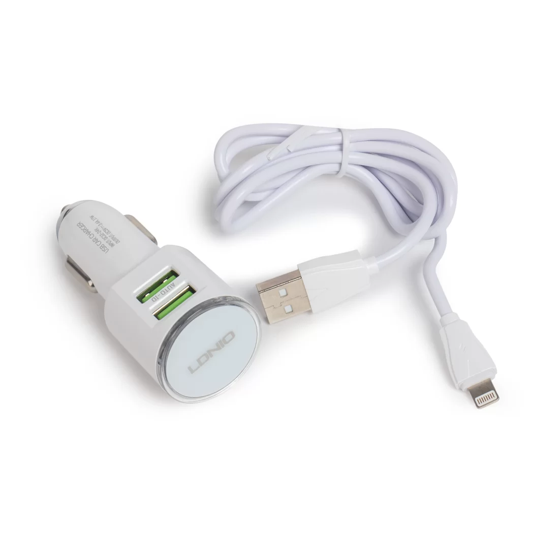 Автомобильное зарядное устройство LDNIO DL-C29 2*USB Lightning Белый – купить недорого с доставкой по Алматы и Казахстану