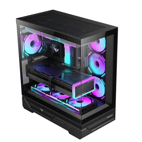 Компьютерный корпус Huntkey MVP Destiny, Без БП, 0.7mm, 1xType C, 2xUSB3.0, HD-Audio, ATX, Black