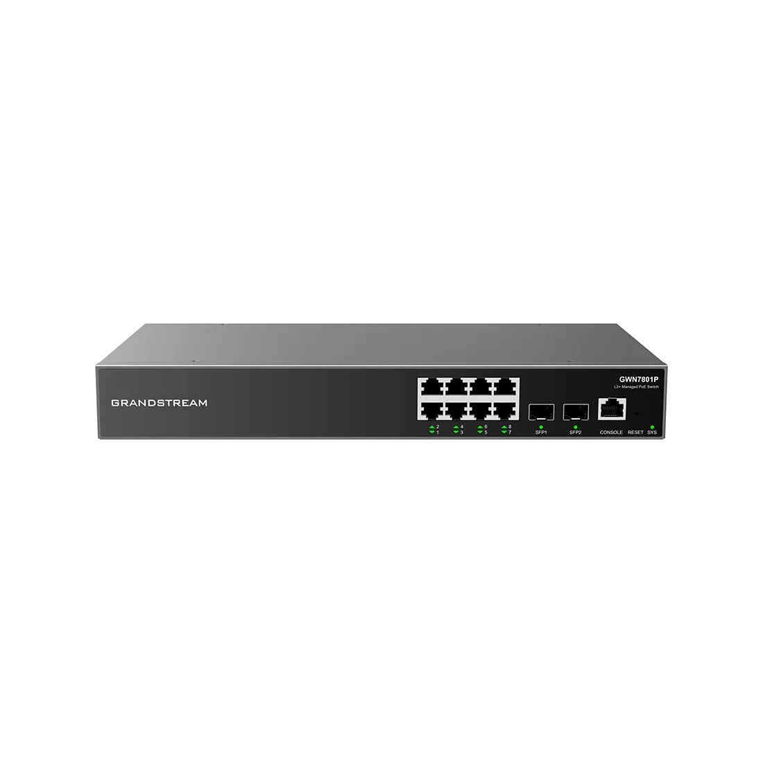 Коммутатор Grandstream GWN7801P, 8 портов 1 Гбит/с, 2×SFP, PoE, управляемый L2+ – купить недорого с доставкой по Алматы и Казахстану