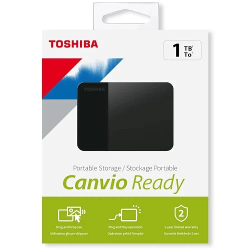 Внешний жесткий диск Toshiba Canvio Ready 1TB USB 3.2 Gen 1 Черный (HDTP310EK3AA)