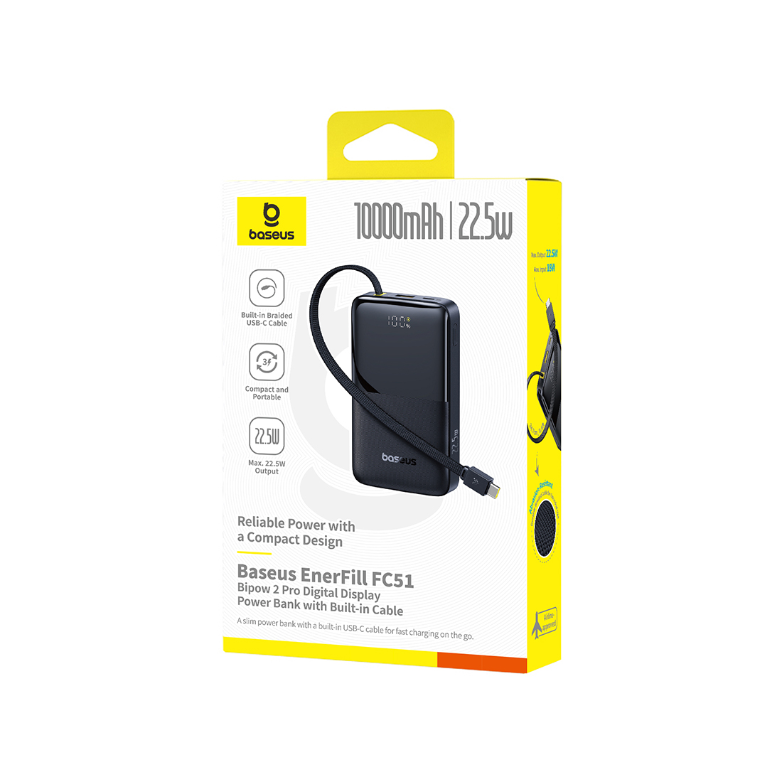 Внешний аккумулятор Baseus EnerFill FC51 Bipow2 10000mAh 22.5W Black (E0027600) – купить недорого с доставкой по Алматы и Казахстану