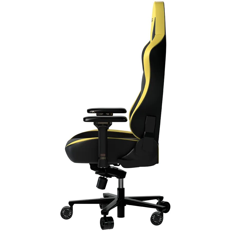 LORGAR Base 311, Gaming chair, PU eco-leather, 1.8 mm metal frame, multiblock mechanism, 4D armrests, 5 Star aluminium base, Class-4 gas lift, 75mm PU casters, Black + yellow – купить недорого с доставкой по Алматы и Казахстану фото 6