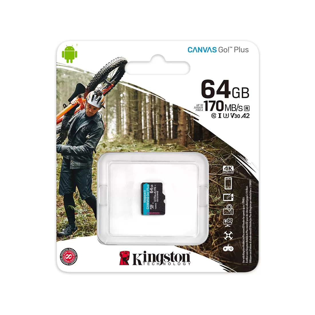 Карта памяти Kingston SDCG3/64GBSP A2 U3 V30 64GB без адаптера – купить недорого с доставкой по Алматы и Казахстану фото 3
