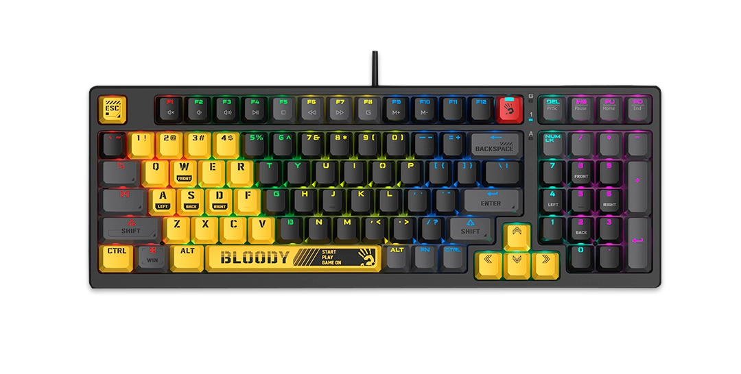 Клавиатура игровая механическая проводная A4Tech Bloody S98-Lime
