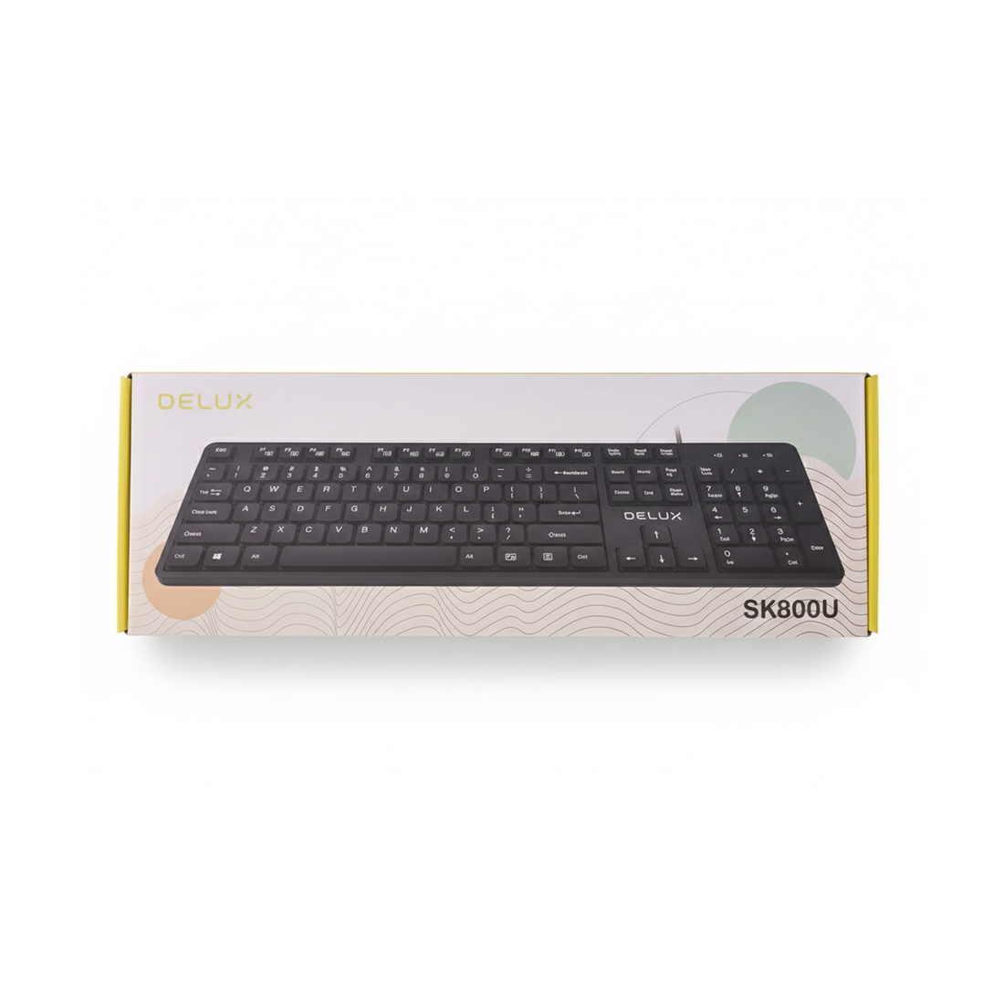 Клавиатура тонкая мембранная проводная Delux SK800U, чёрная – купить недорого с доставкой по Алматы и Казахстану