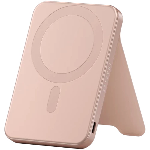 Внешний аккумулятор SATECHI Qi2 5K Magnetic Power Bank with Stand (Desert Rose) — купить в Казахстане | neom.kz