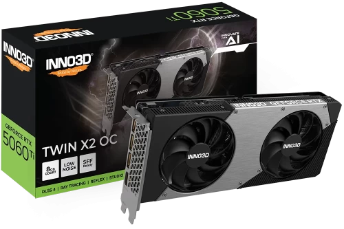 Видеокарта Inno3D GeForce RTX 5060 Ti Twin X2 OC 8GB GDDR7 (N506T2-08D7X-193075N)