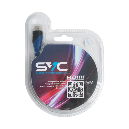 Интерфейсный кабель HDMI-HDMI SVC HR0150BL-B, 30В, Синий, Блистер, 1.5 м – купить недорого с доставкой по Алматы и Казахстану