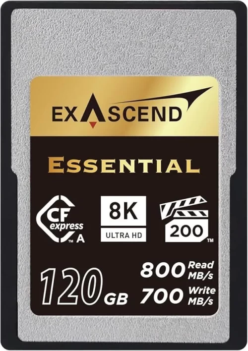 Карта памяти CFexpress Type A, 120Gb, Exascend Essential, VPG200 - 8K, PCIe3.0, R800/W700 — купить в Казахстане | neom.kz