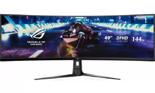 Монитор ASUS XG49VQ VA,49",32:9 UHD(3840x1080x144 Hz),400cd/m2,HDR 400,3000:1,178/178,4ms,Spks 5W,DP,2HDMI,3xUSB — купить в Казахстане | neom.kz
