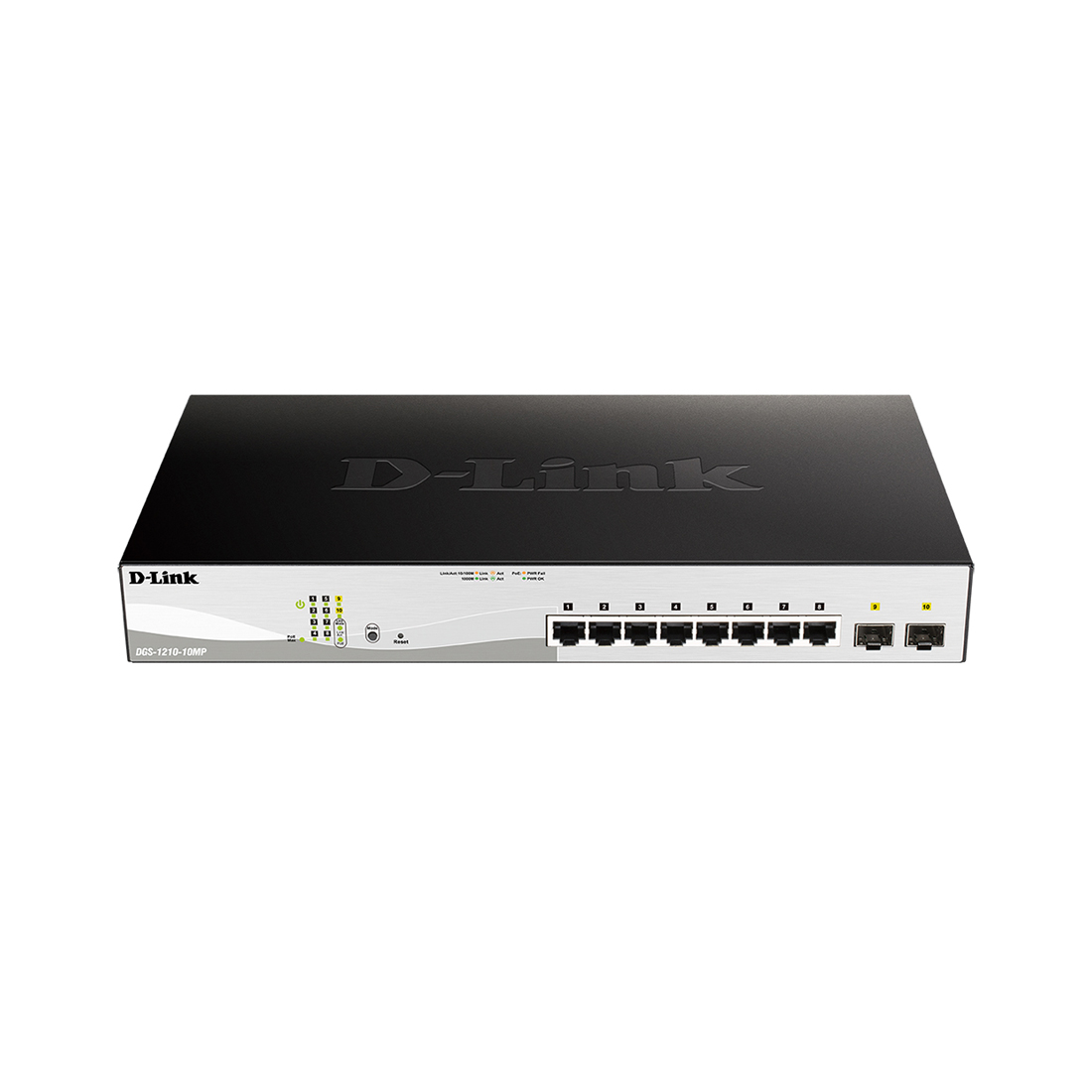 Коммутатор D-Link DGS-1210-10MP/FL2A, 8 портов 1 Гбит/с, 2×SFP, PoE+, управляемый L2 – купить недорого с доставкой по Алматы и Казахстану