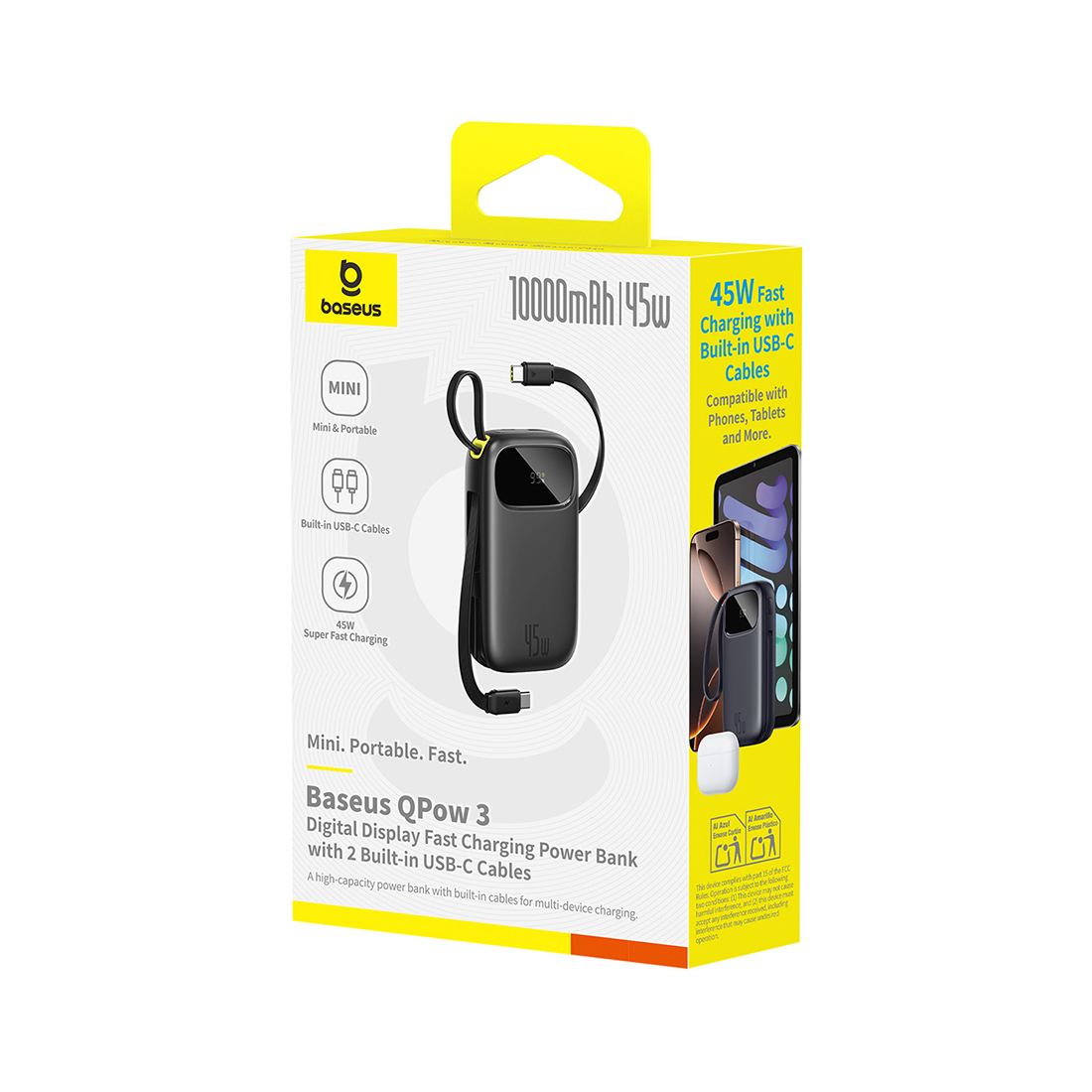 Внешний аккумулятор Baseus EnerFill FC31 10000mAh 45W Black (P10082102123-00) – купить недорого с доставкой по Алматы и Казахстану