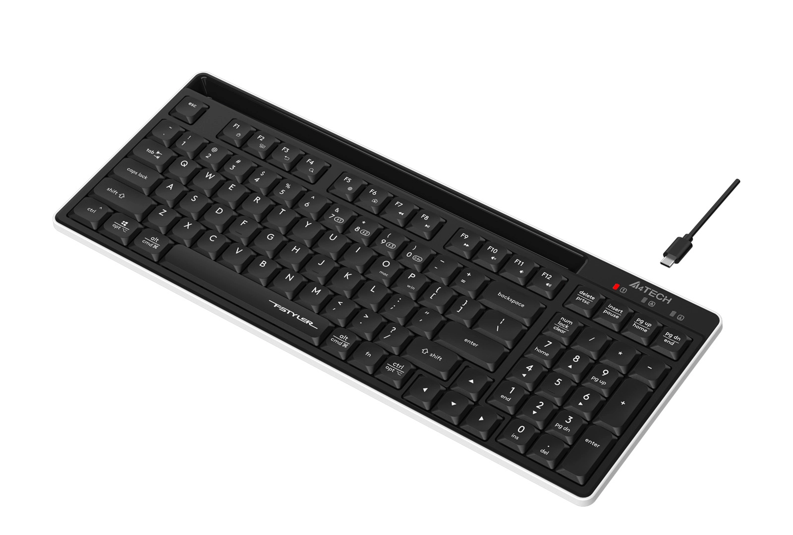 Клавиатура мембранная беспроводная A4Tech Fstyler FBX70C, чёрная