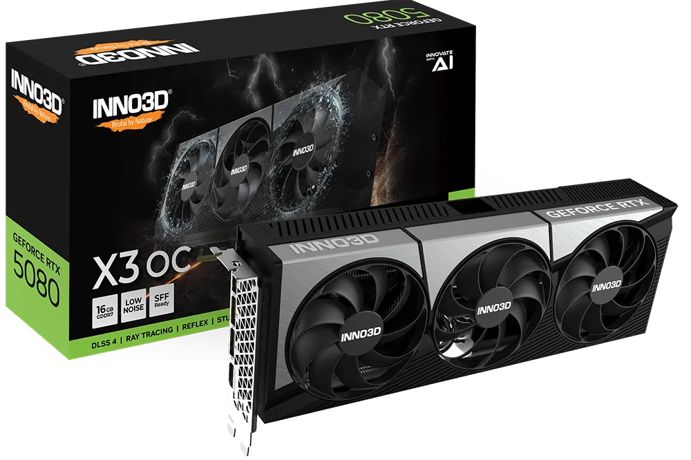 Видеокарта Inno3D GeForce RTX 5080 X3 OC 16GB GDDR7 (N50803-16D7X-17603930)