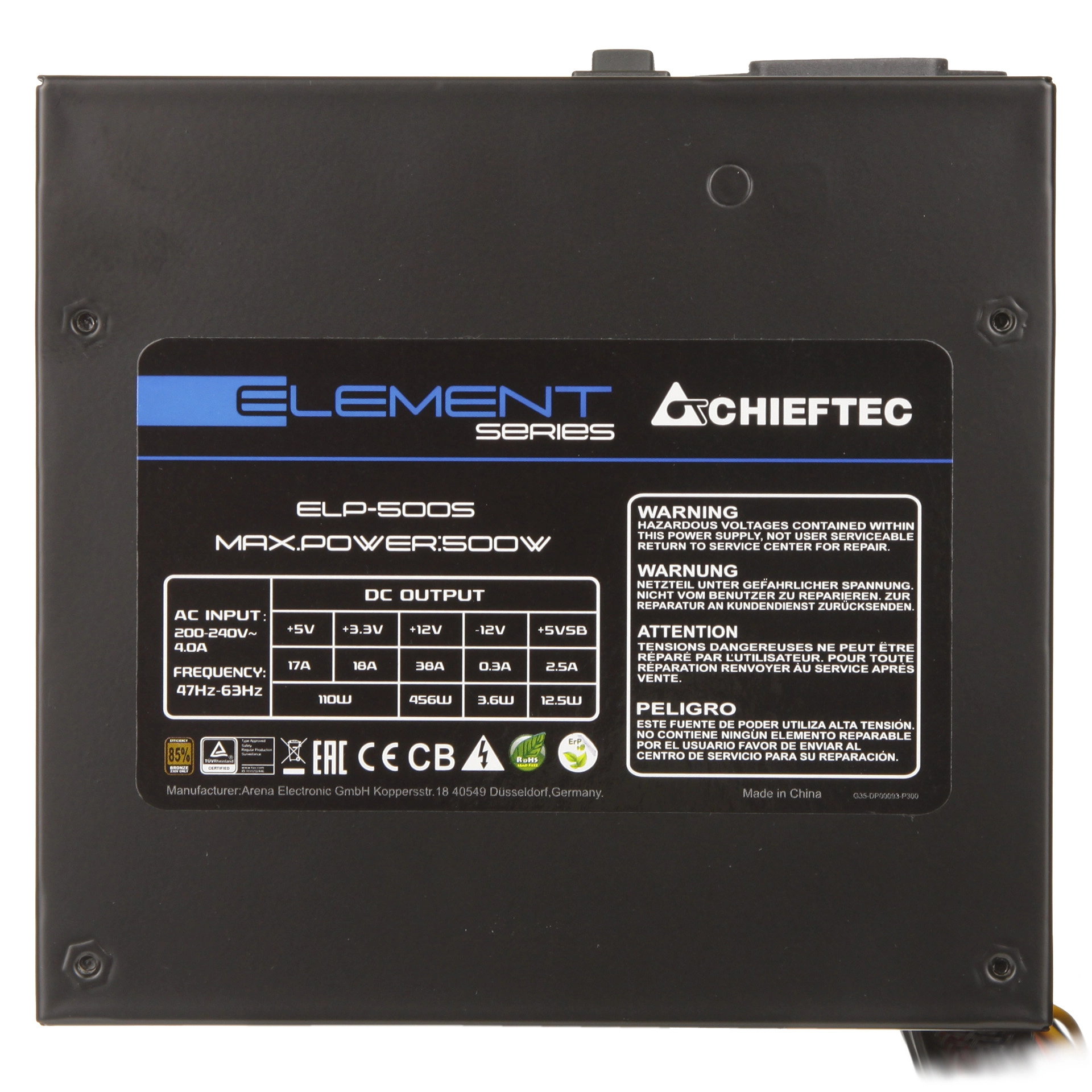 Блок питания Chieftec Element 500W (ELP-500S) – купить недорого с доставкой по Алматы и Казахстану