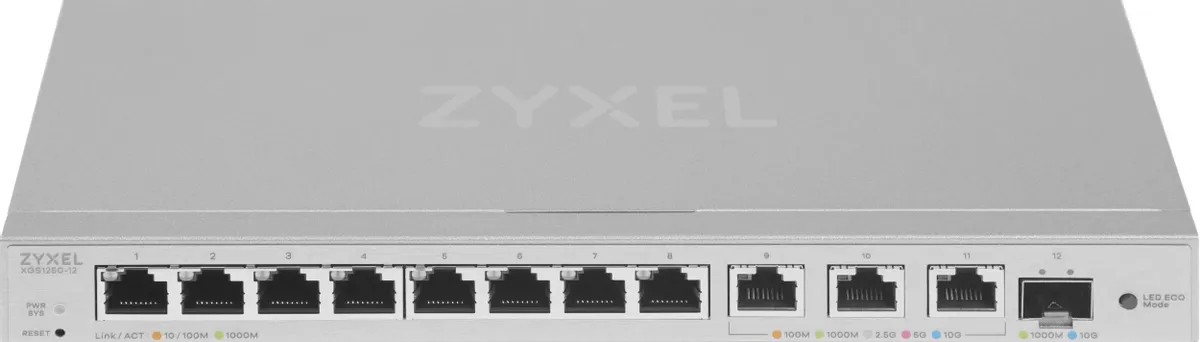 Коммутатор ZyXEL XGS1250-12-ZZ0102F, 8 портов 1 Гбит/с, 3 порта 10 Гбит/с, 1×SFP+, управляемый L2 — купить в Казахстане | neom.kz