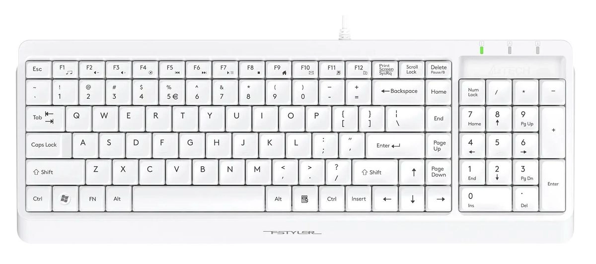 Клавиатура A4Tech Fstyler F1512S, White, USB + мышь
