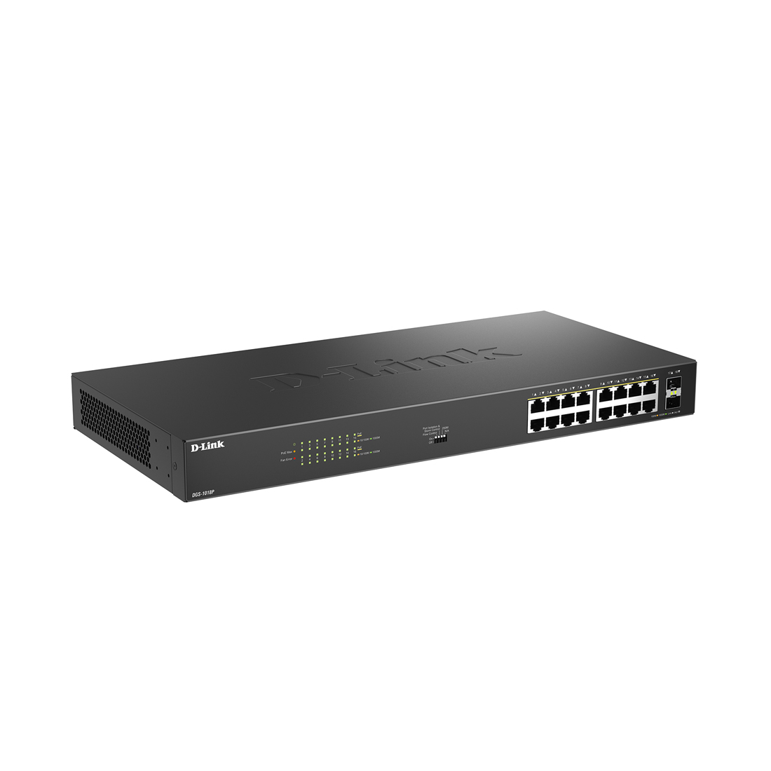 Коммутатор D-Link DGS-1018P/B1A, 16 портов 1 Гбит/с, 2×SFP, PoE – купить недорого с доставкой по Алматы и Казахстану