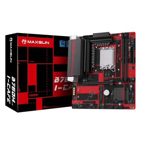 Материнская плата MaxSun MS-B760M I-CAFE D4 LGA1700 B760 DDR4 Micro ATX
