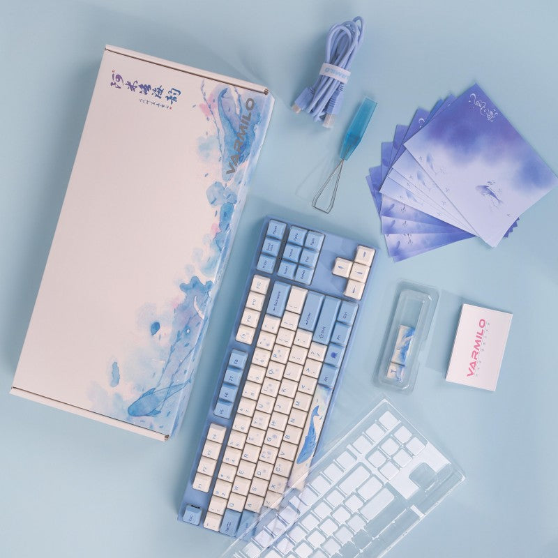 Клавиатура игровая механическая проводная Varmilo Sea Melody VEM108 EC V2 Daisy, 108 клавиш, ANSI, голубая (A36A038A8A3A01A033) – купить недорого с доставкой по Алматы и Казахстану