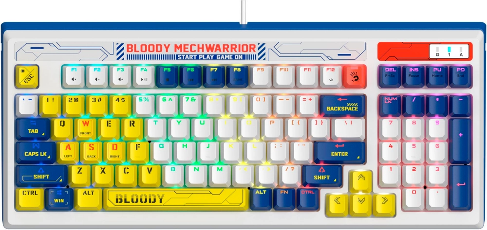 Клавиатура игровая проводная A4Tech Bloody B950, синяя