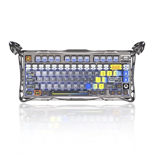 Клавиатура игровая механическая беспроводная GravaStar Mercury K1 Pro Interstellar Silver, 79 клавиш, серебристая — купить в Казахстане | neom.kz