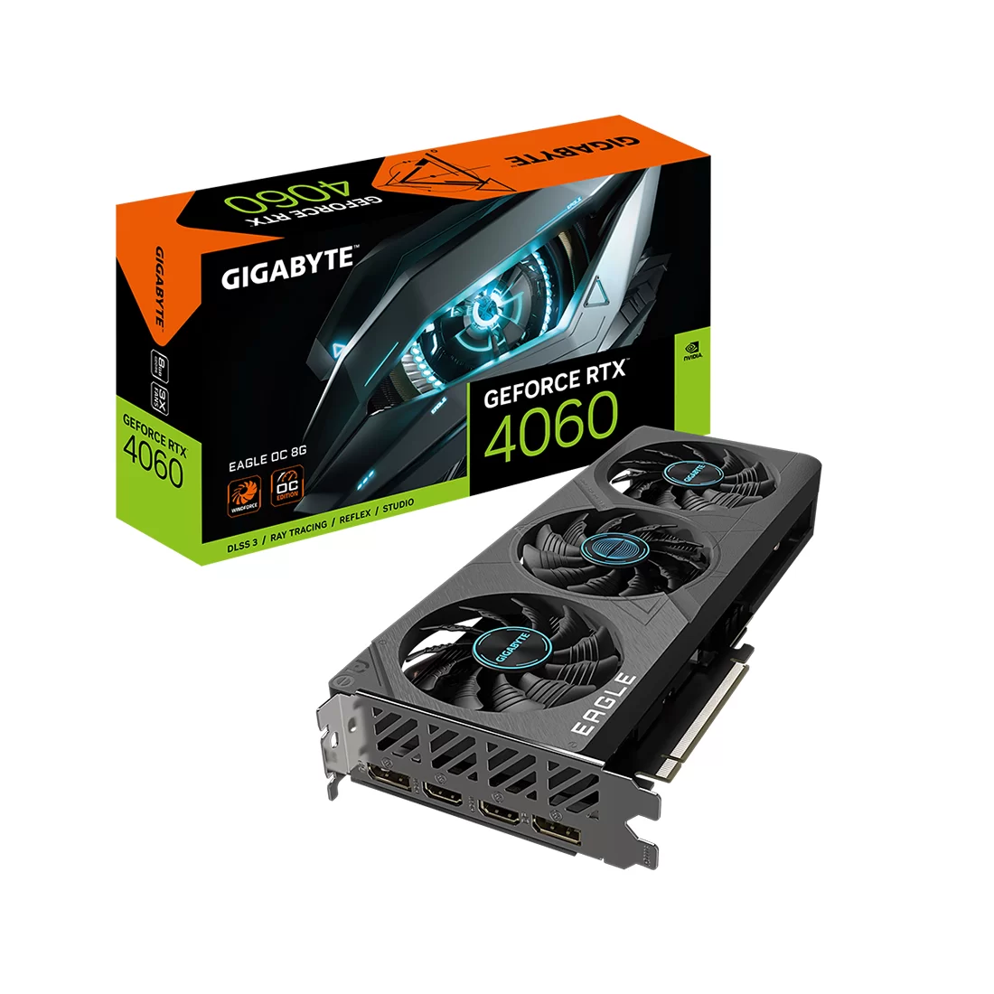 Видеокарта Gigabyte RTX 4060 Eagle OC, 8 ГБ, GDDR6