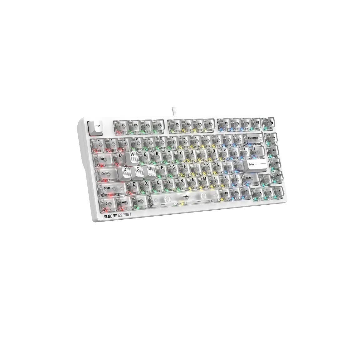 Клавиатура игровая A4Tech Bloody MS76 Crystal, белая