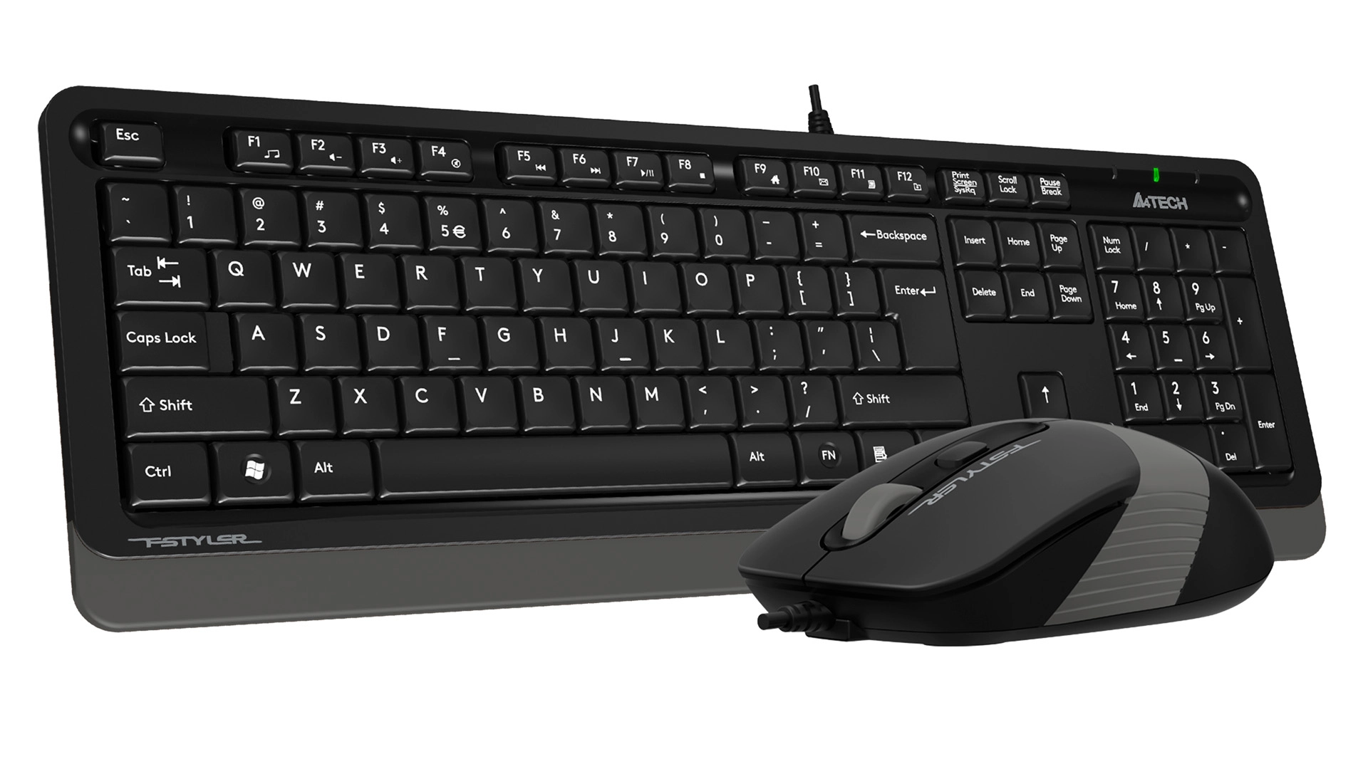Комплект клавиатура + мышь проводной A4Tech Fstyler F1010, серый