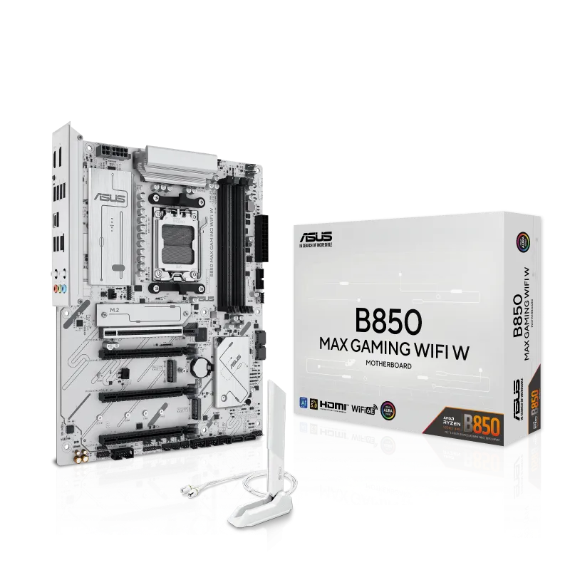 Материнская плата ASUS B850 MAX GAMING WIFI W AM5 4xDDR5 4xSATA3 RAID 3xM.2 HDMI DP USB-C ATX – купить недорого с доставкой по Алматы и Казахстану