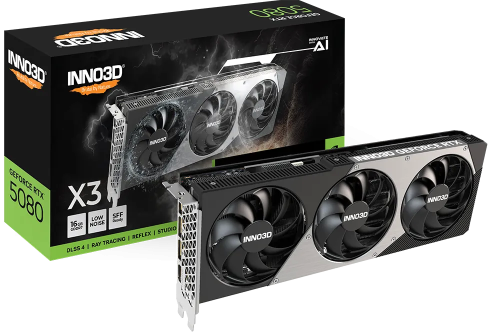 Видеокарта Inno3D GeForce RTX 5080 X3 16GB GDDR7 (N50803-16D7-176068N)