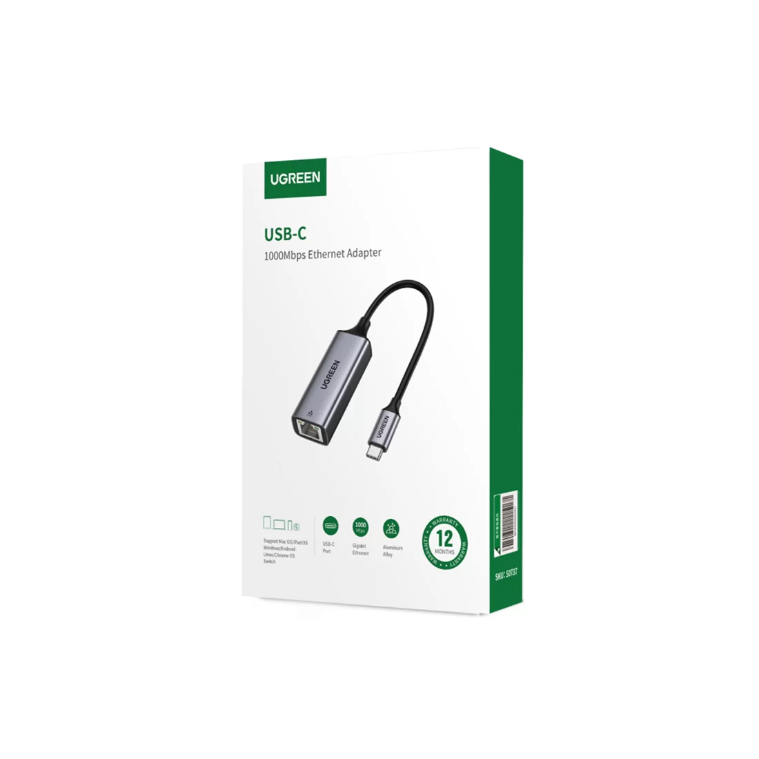 Адаптер Ugreen CM199 USB-C на Ethernet Port – купить недорого с доставкой по Алматы и Казахстану