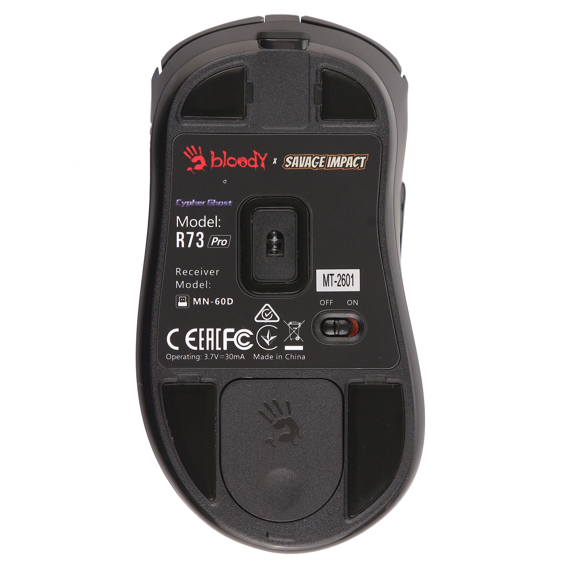 Мышь игровая беспроводная A4Tech Bloody R73 Pro Cypher Ghost, 7 кнопок, 26000 dpi, чёрная – купить недорого с доставкой по Алматы и Казахстану фото 4