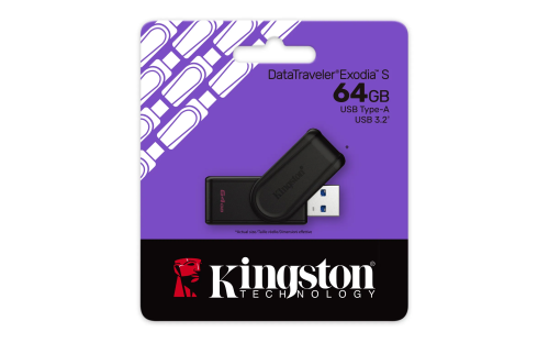 Флэш-накопитель Kingston 64Gb USB3.2 Gen1 Data Traveler Exodia S (Black) — купить в Казахстане | neom.kz
