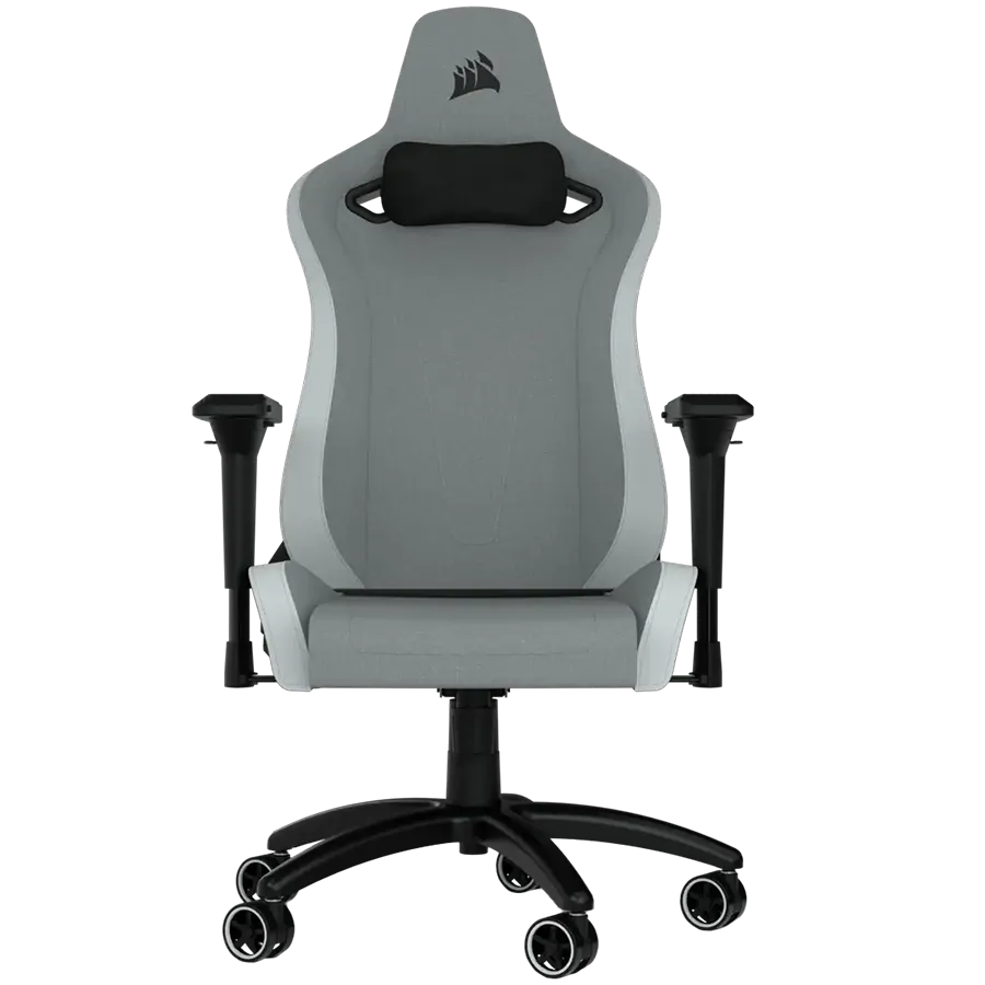 CORSAIR TC200 Leatherette Gaming Chair, Standard Fit - Light Grey/White – купить недорого с доставкой по Алматы и Казахстану