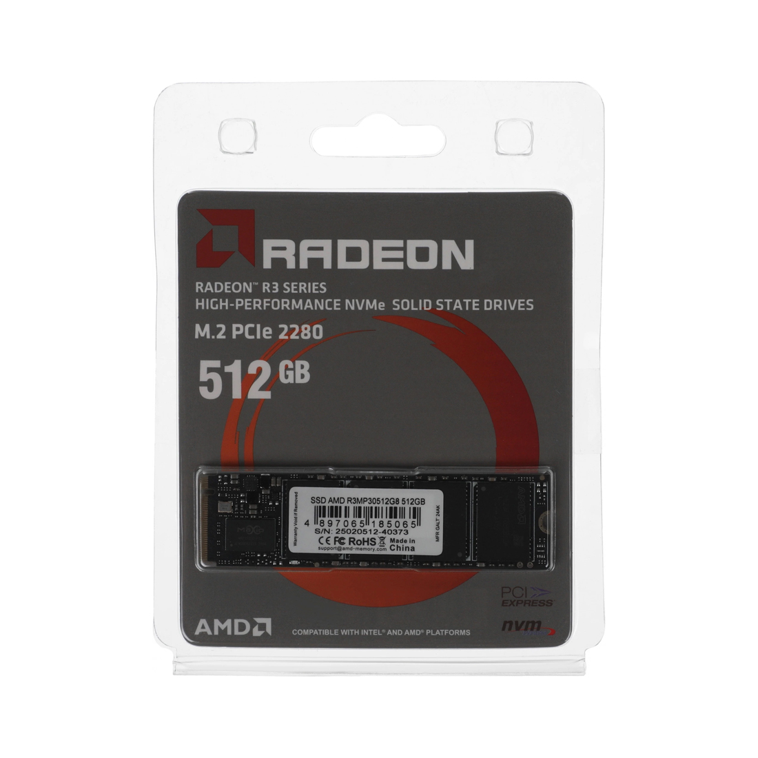 Твердотельный накопитель SSD AMD Radeon R3MP30256G8 256GB M.2 NVMe PCIe 3.0x4