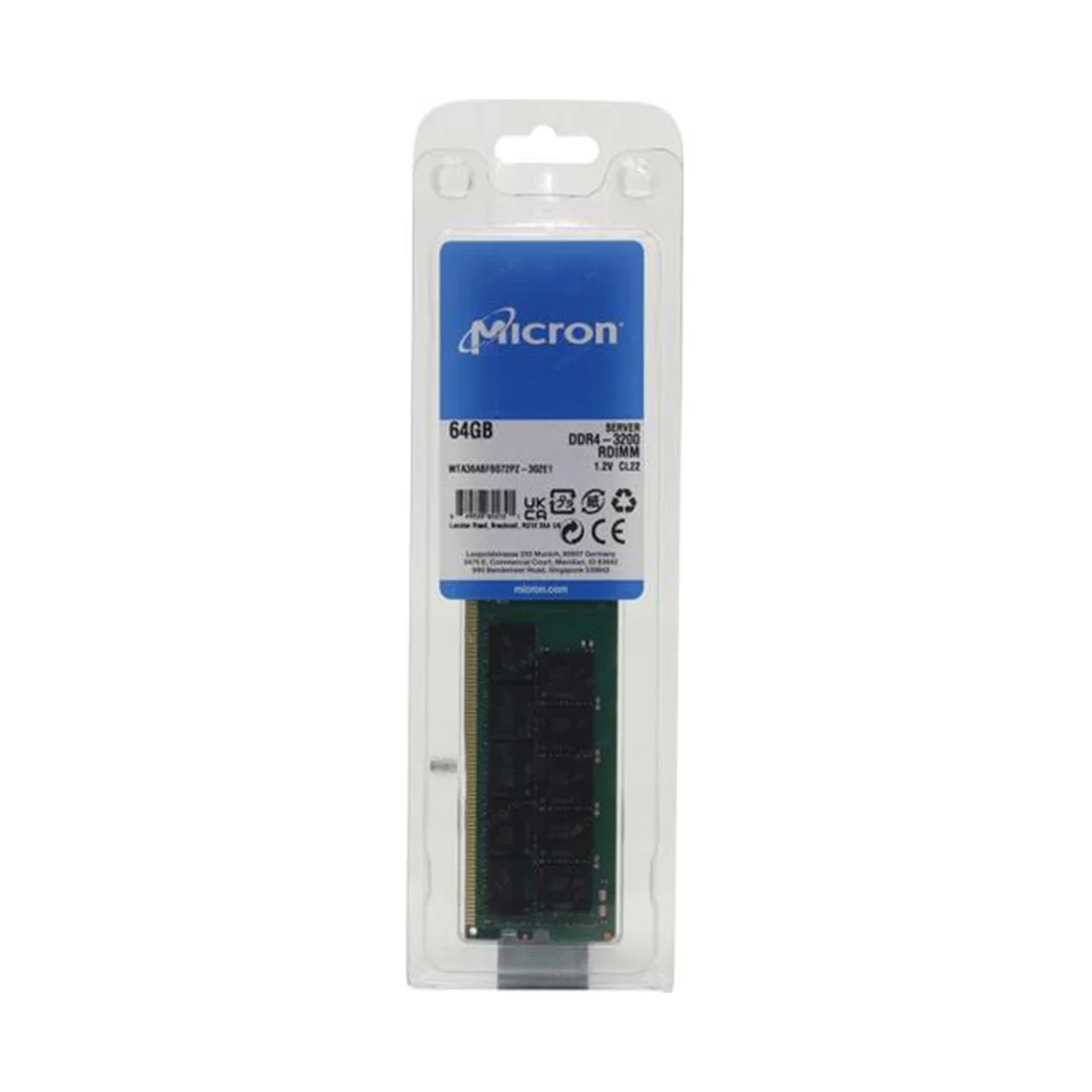 Модуль памяти MICRON MTA36ASF8G72PZ-3G2F1 DDR4 RDIMM 64GB 2Rx4 3200 CL22 (16Gbit) – купить недорого с доставкой по Алматы и Казахстану