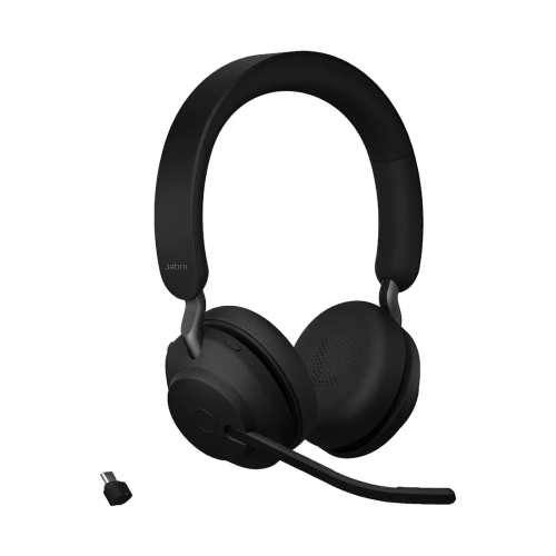 Гарнитура офисная беспроводная Jabra Evolve2 65 Link380c MS, 40 мм, 37 ч, чёрная — купить в Казахстане | neom.kz