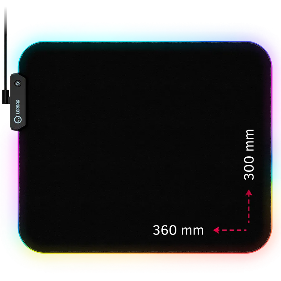 Lorgar Steller 913, Gaming mouse pad, High-speed surface, anti-slip rubber base, RGB backlight, USB connection, Lorgar WP Gameware support, size: 360mm x 300mm x 3mm, weight 0.250kg – купить недорого с доставкой по Алматы и Казахстану