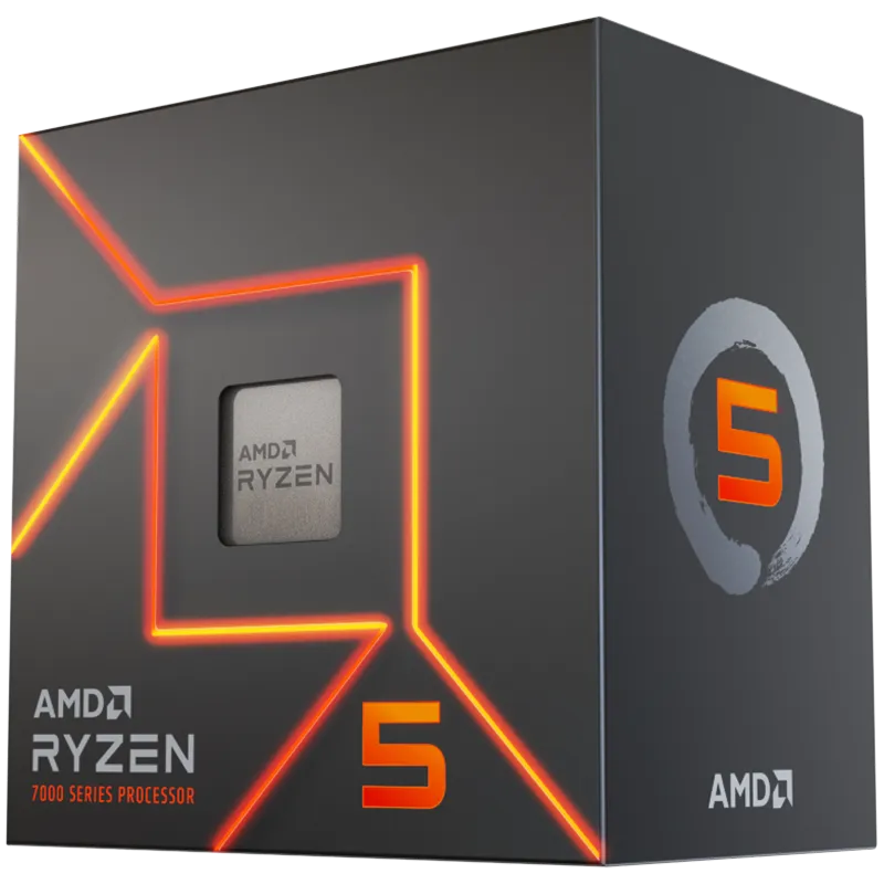 AMD CPU Desktop Ryzen 5 6C/12T 7600 (5.2GHz Max, 38MB,65W,AM5) box, with Radeon Graphics and Wraith Stealth Cooler – купить недорого с доставкой по Алматы и Казахстану