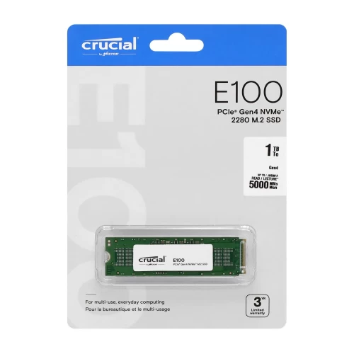 SSD-накопитель Crucial E100 1TB M.2 2280 PCIe 4.0 NVMe (CT1000E100SSD8)