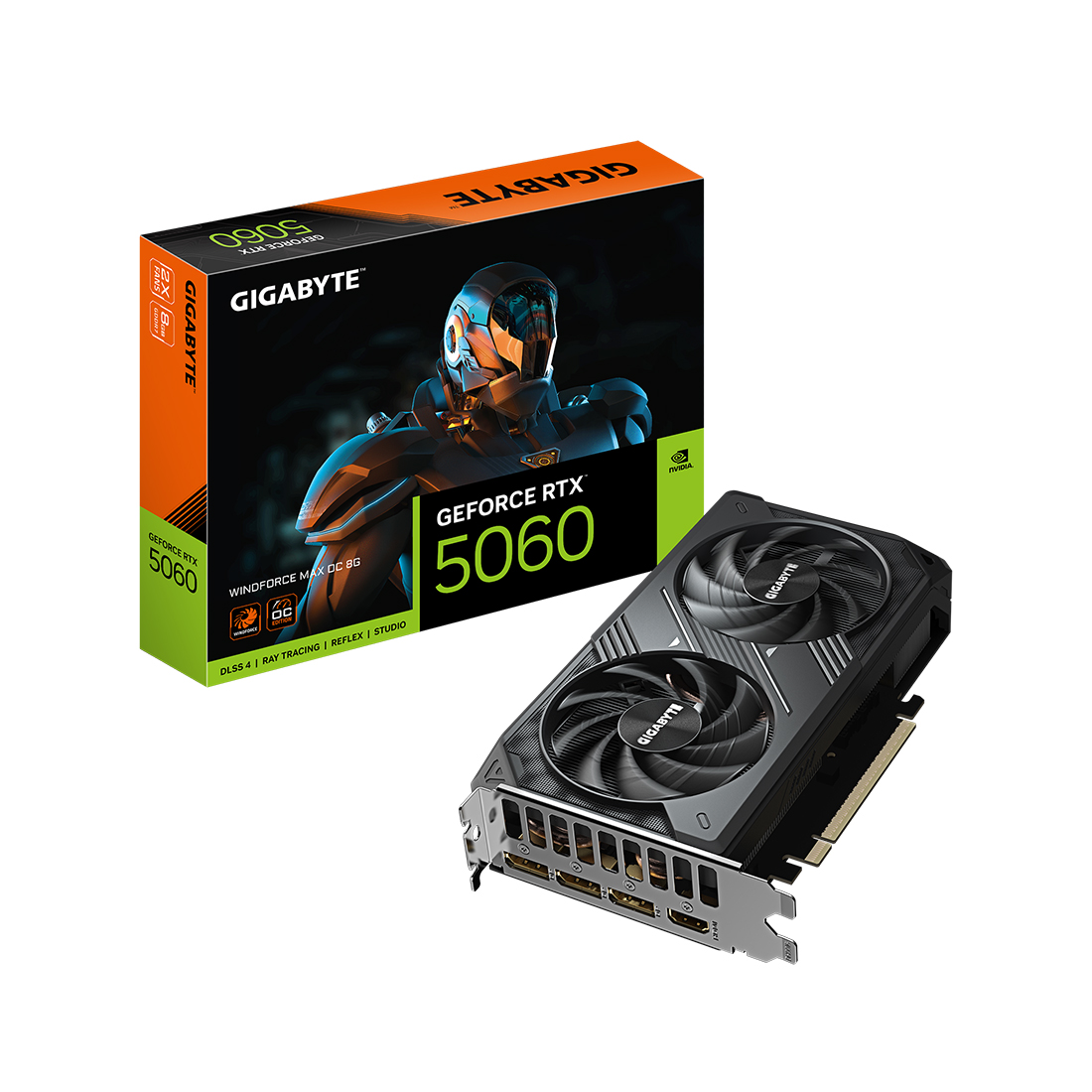 Видеокарта Gigabyte (GV-N5060WF2MAX OC-8GD) RTX5060 WINDFORCE MAX OC 8G