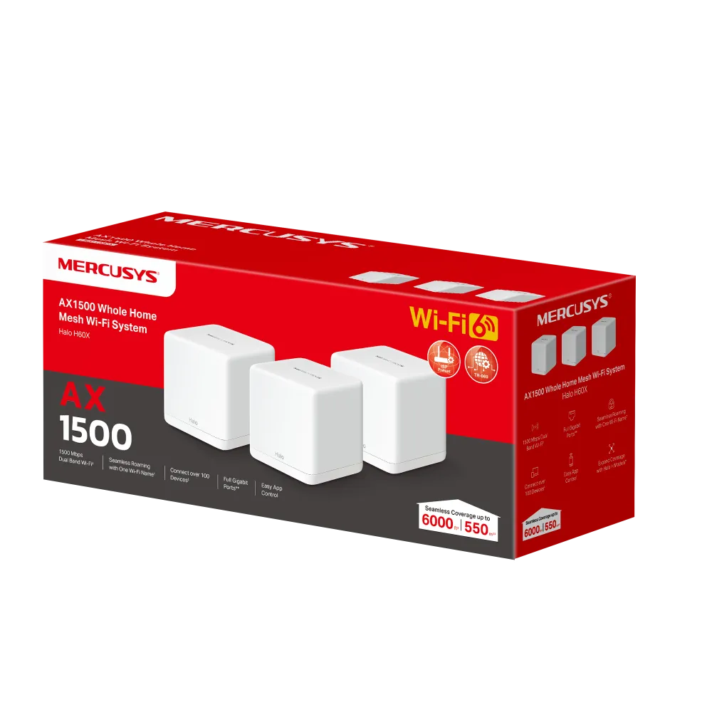 Mesh Wi-Fi система Mercusys Halo H60X(3-pack)