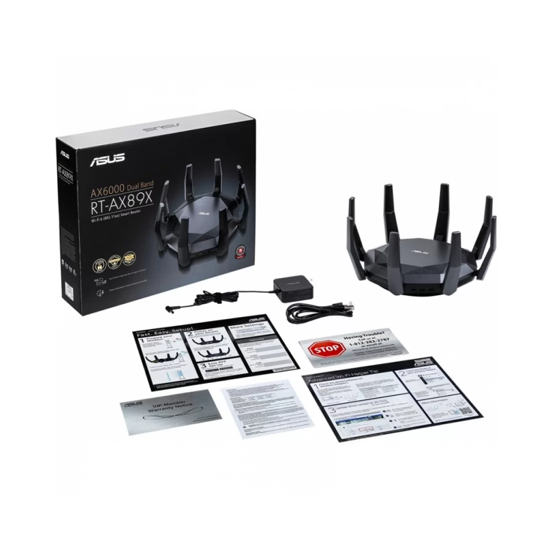 Wi-Fi роутер Asus RT-AX89X, Wi-Fi 6 AX6000, 2.4/5 ГГц, 1×WAN + 8×LAN 1 Гбит/с, 8 внешн. – купить недорого с доставкой по Алматы и Казахстану фото 3